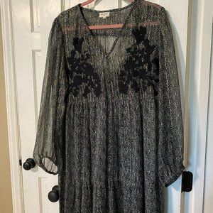 Black print Kaftan dress - NWOT